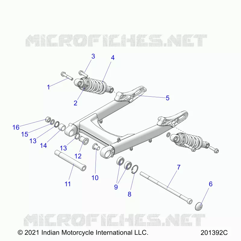 SUSPENSION ARRIERE ASM., SWING ARM AND SHOCKS