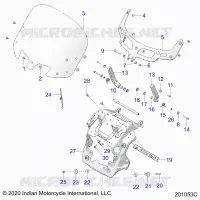 CARENAGES ASM, WINDSHIELD MOUNT