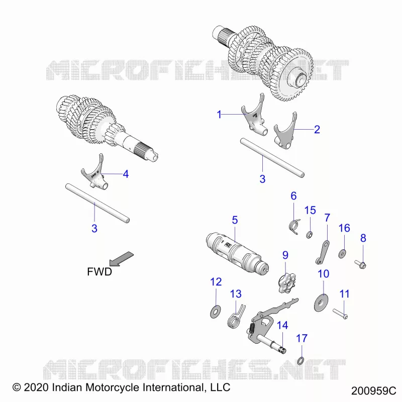 DRIVE TRAIN, FOURCHETTES DE SELECTION AND DRUM