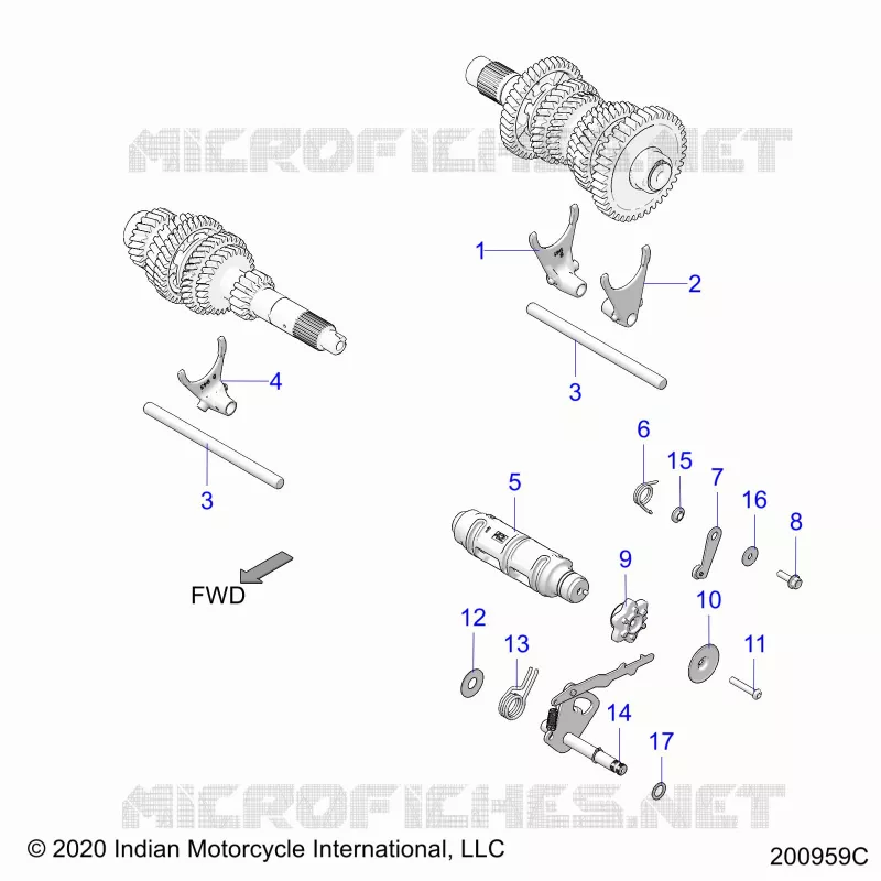 DRIVE TRAIN, FOURCHETTES DE SELECTION AND DRUM