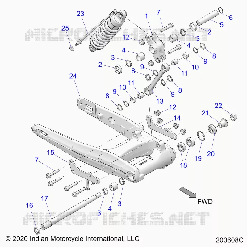 SUSPENSION ARRIERE ASM., SWING ARM AND SHOCK
