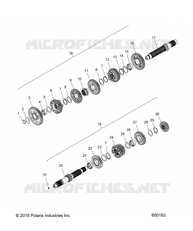 SYSTÃˆME DE TRANSMISSION, INPUT/OUTPUT SHAFT ASM.