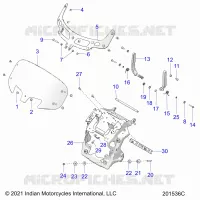 CARENAGES ASM, WINDSHIELD MOUNT