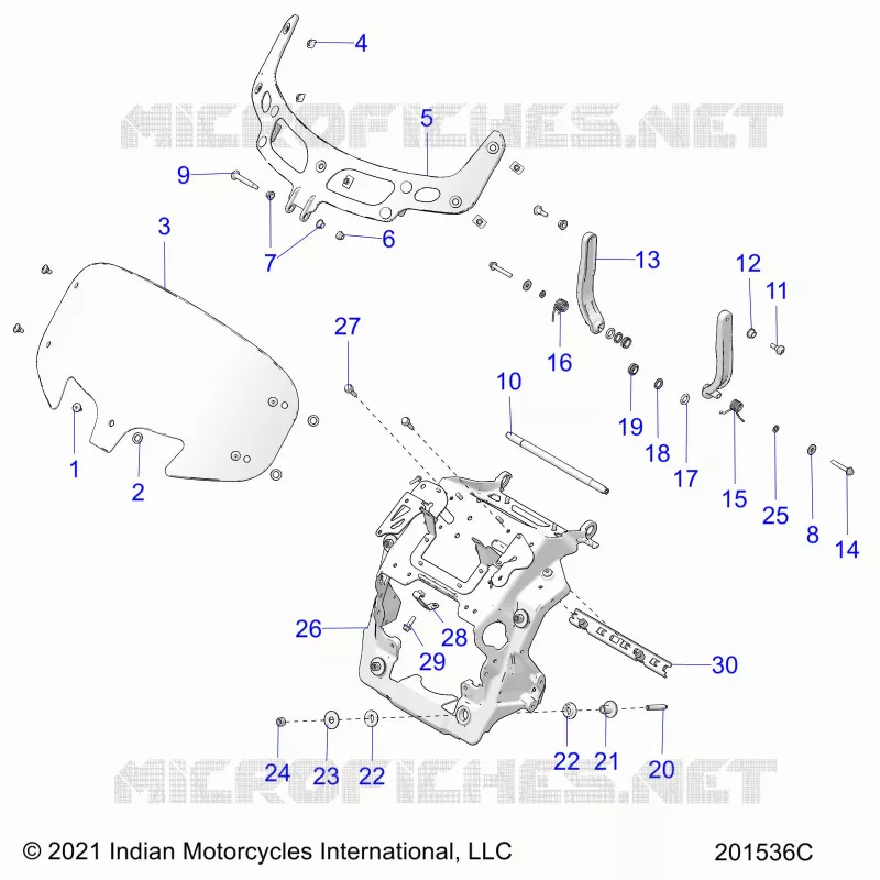 CARENAGES ASM, WINDSHIELD MOUNT