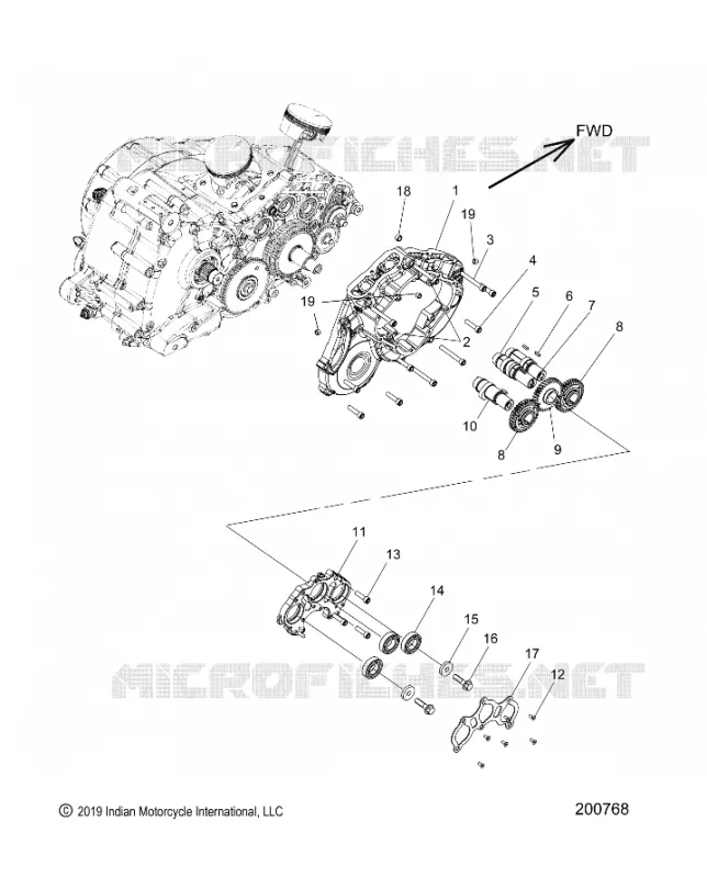 MOTEUR, CAM SHAFTS AND GEARS