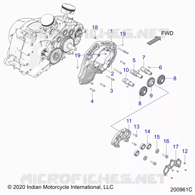 MOTEUR, CAM SHAFTS AND GEARS
