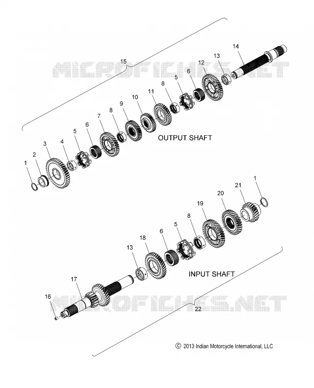 SYSTÃˆME DE TRANSMISSION, INPUT/OUTPUT SHAFT ASM.