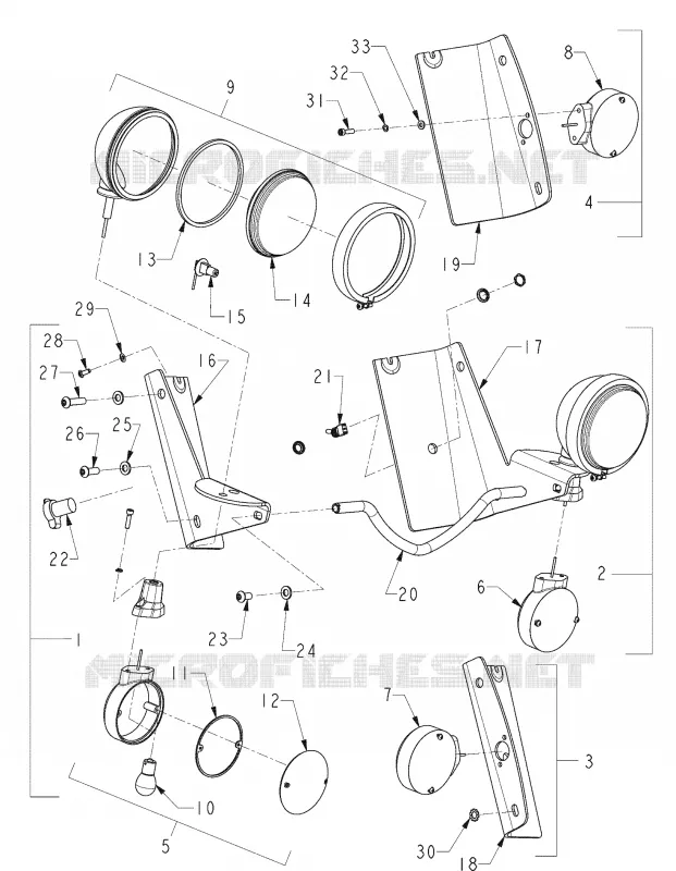 ELECTRICITE, FRONT TURN SIGNALS AND PASSING LAMPS