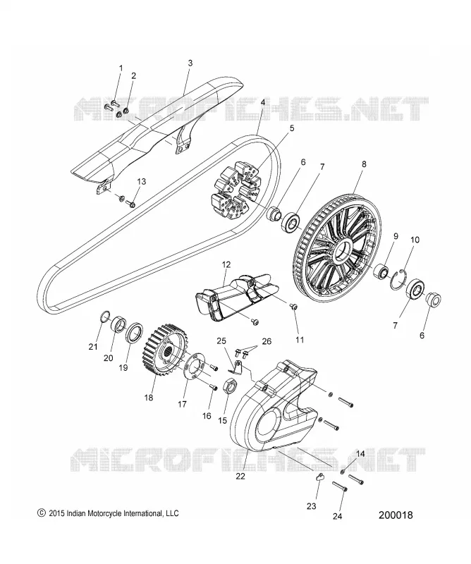 SYSTÈME DE TRANSMISSION, SPROCKETS, GUARDS AND BELT