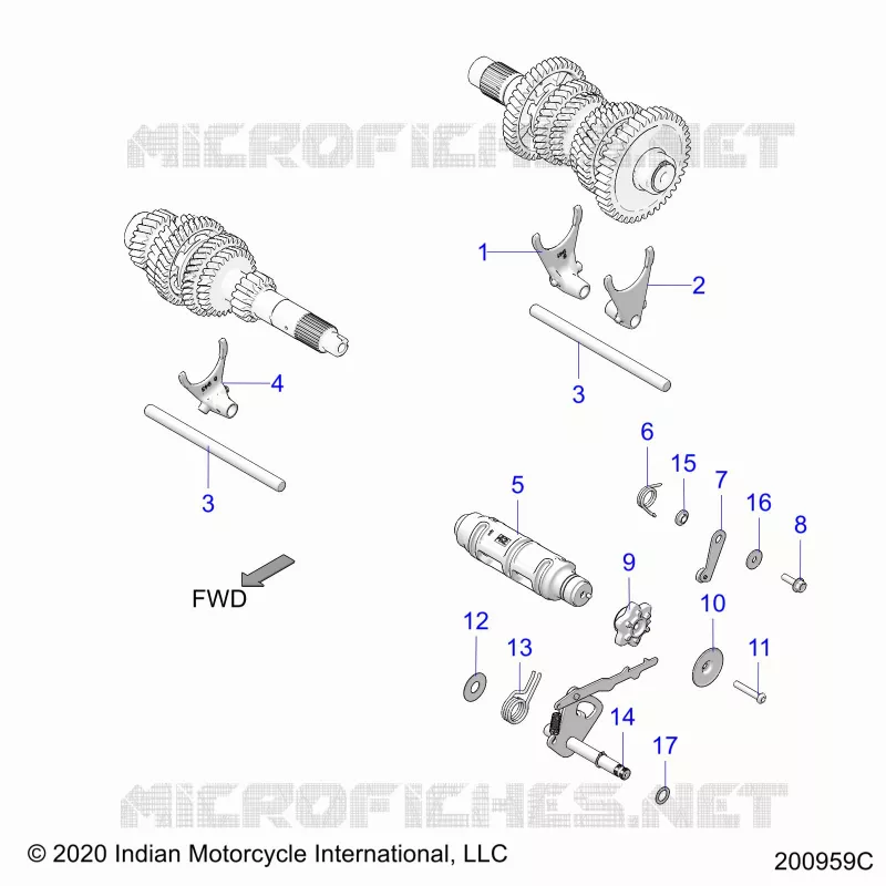 DRIVE TRAIN, FOURCHETTES DE SELECTION AND DRUM