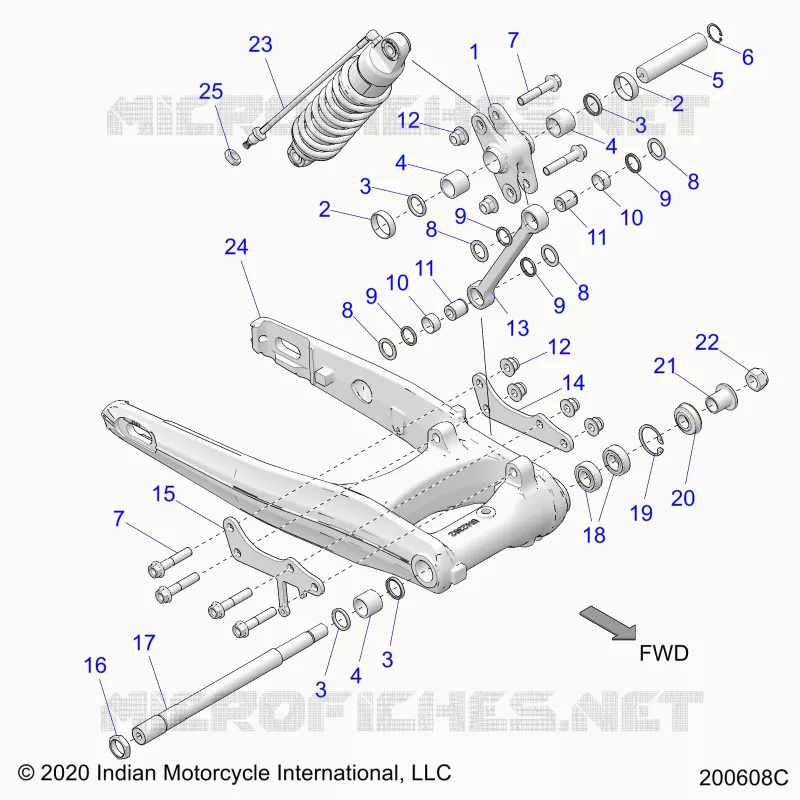 SUSPENSION ARRIERE ASM., SWING ARM AND SHOCK