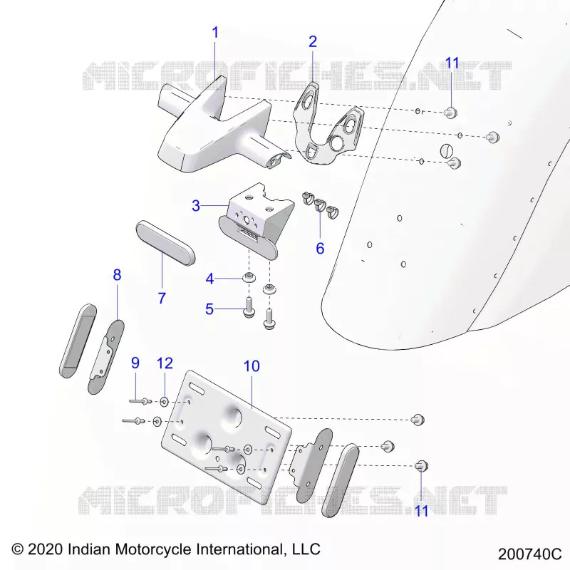 SUPPORT PLAQUE D'IMMATRICULATION/REAR LIGHT HOUSING