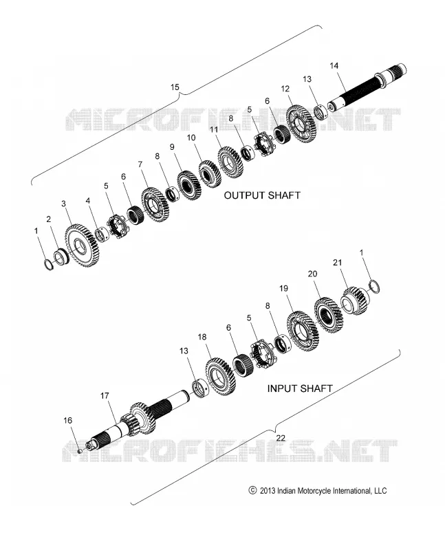 SYSTÃˆME DE TRANSMISSION, INPUT/OUTPUT SHAFT ASM.