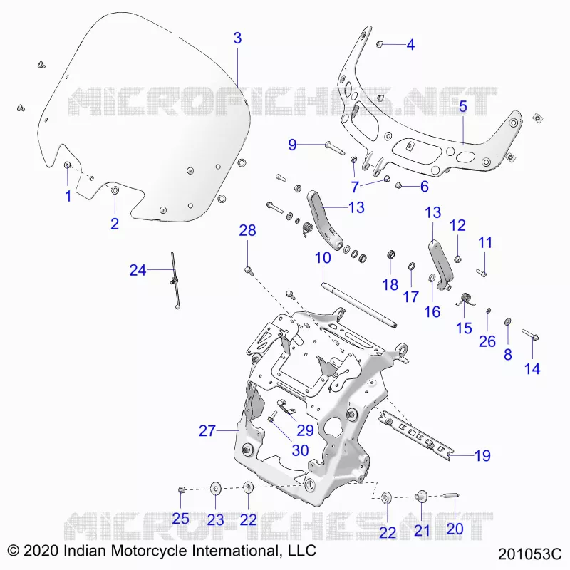 CARENAGES ASM, WINDSHIELD MOUNT