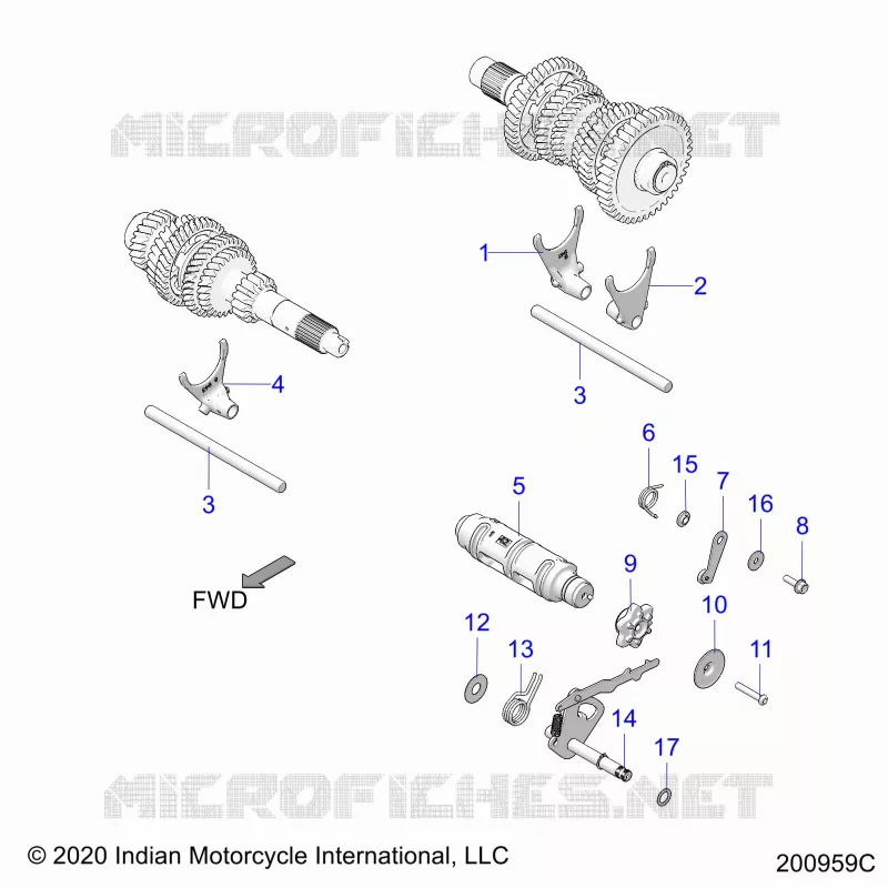 DRIVE TRAIN, FOURCHETTES DE SELECTION AND DRUM