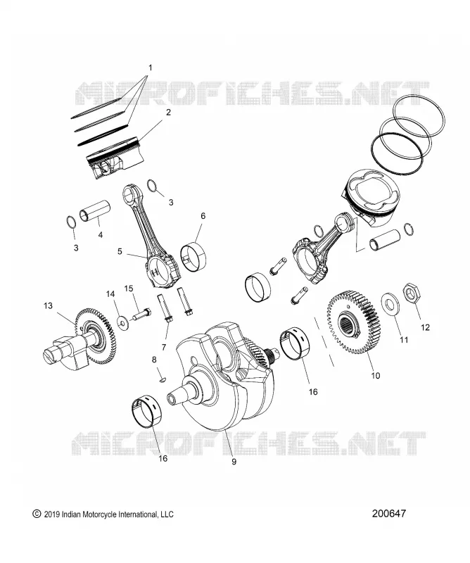 ENGINE, PISTON AND VILEBREQUIN