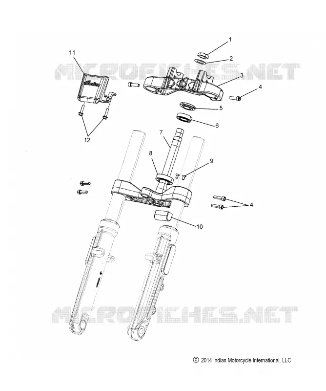 UPPER AND LOWER STEERING CLAMPS - N15MSA00AA/AB/AC/AE (49INDIANSTEERING15SCOUT)