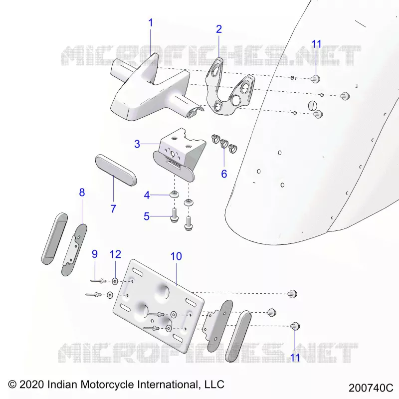 SUPPORT PLAQUE D'IMMATRICULATION/REAR LIGHT HOUSING