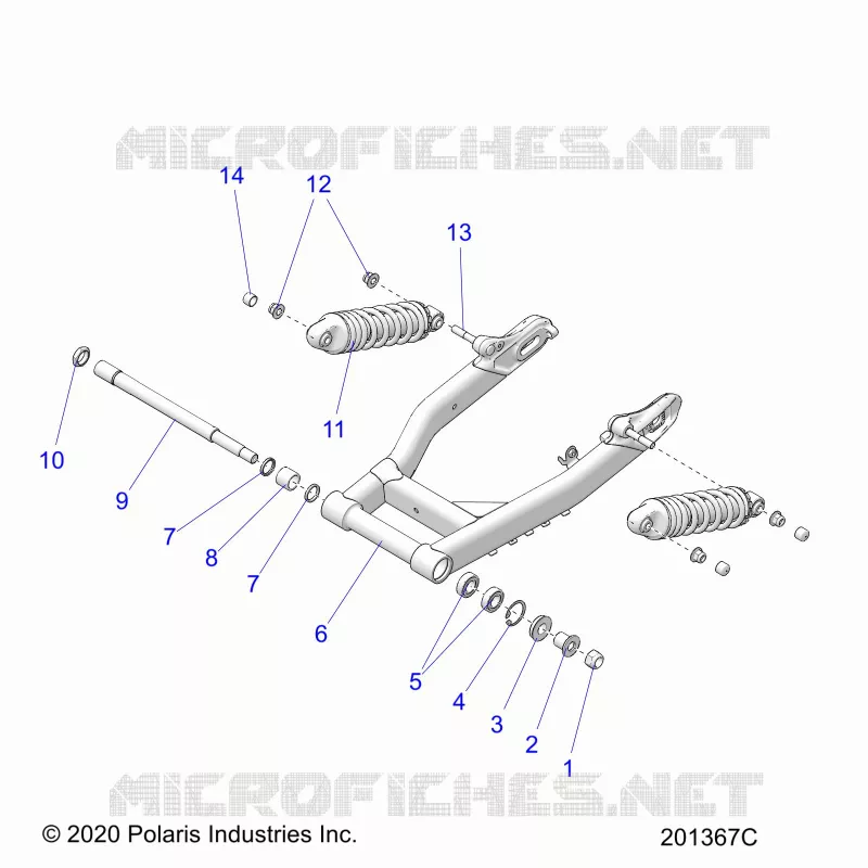 SUSPENSION ARRIERE ASM., SWING ARM AND SHOCKS