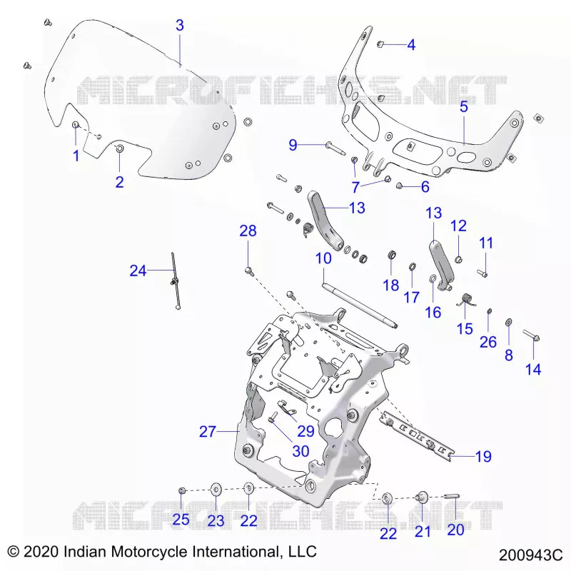 CARENAGES ASM, WINDSHIELD MOUNT