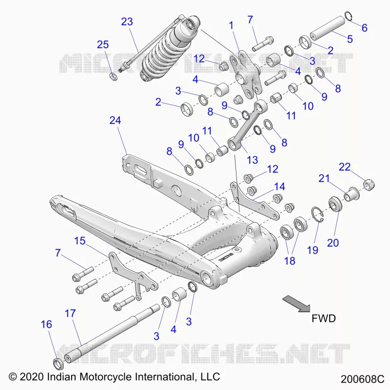 SUSPENSION ARRIERE ASM., SWING ARM AND SHOCK